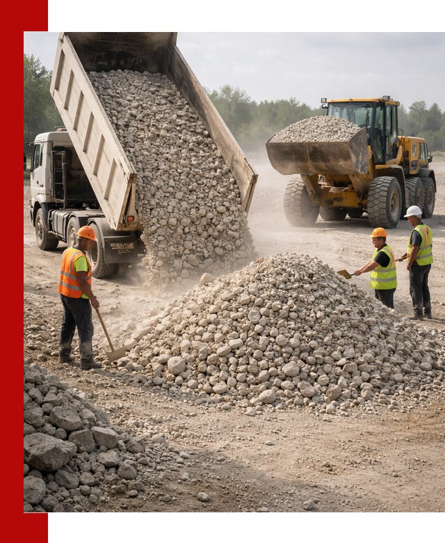 Доставка известнякового щебня фр. 40-70 в Орске