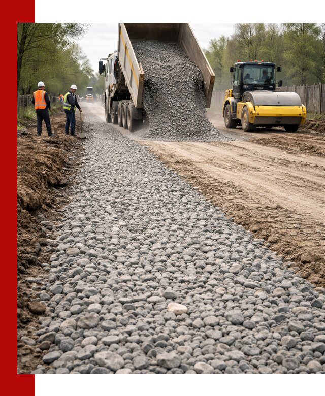 Доставка щебня для отсыпки дорог в Орске высокого качества