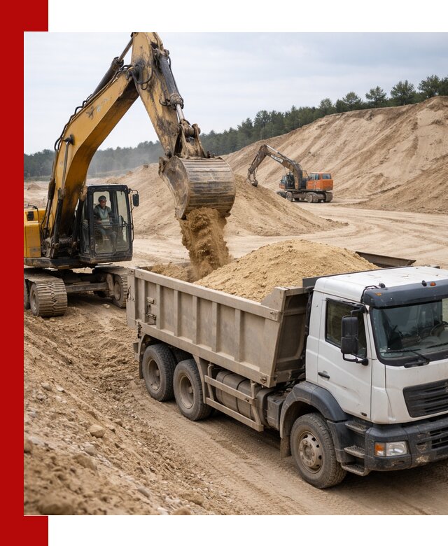 Доставка карьерного песка с самосвалами и разгрузкой в Орске