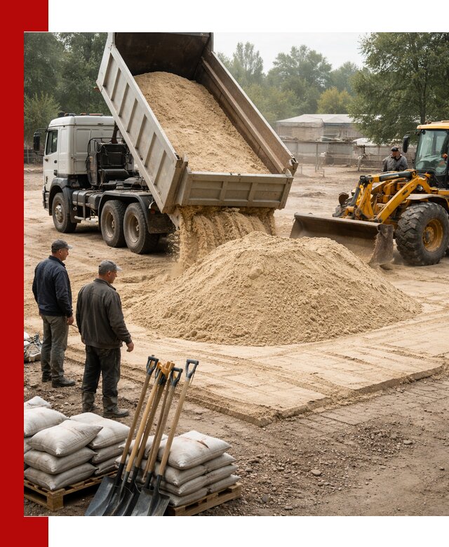 Доставка мытого песка в Орске с самосвалами по выгодной цене