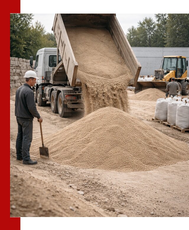 Кварцевый песок фракция 0–3 мм с доставкой в Орске