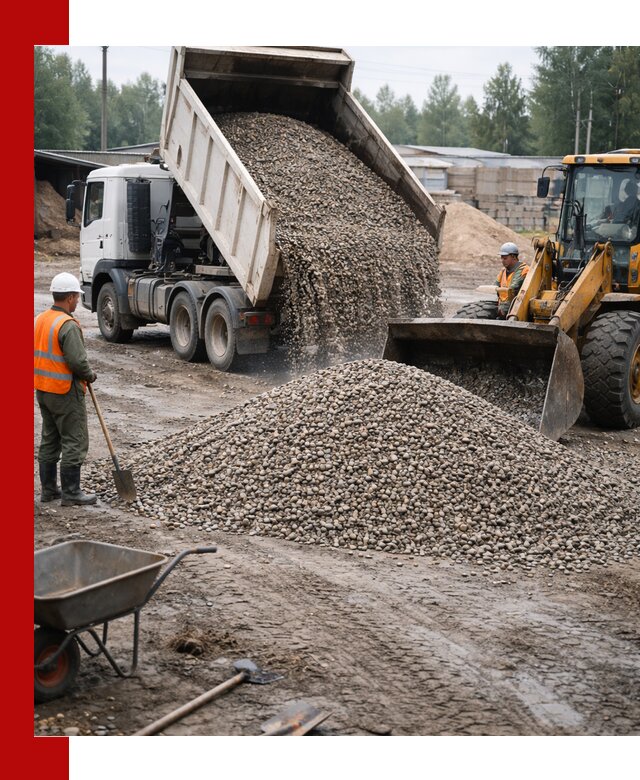 Мытый гравий с доставкой в Орске от карьера до участка