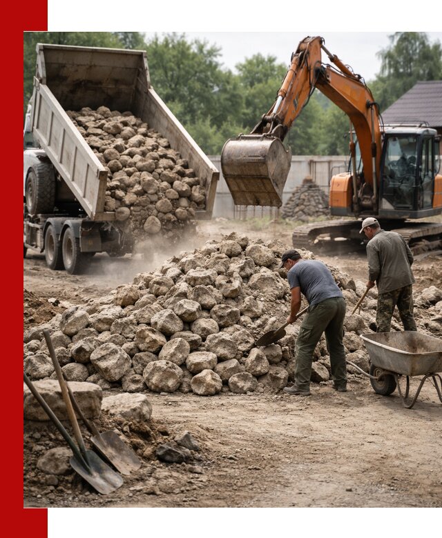 Доставка и разгрузка бутового камня в Орске