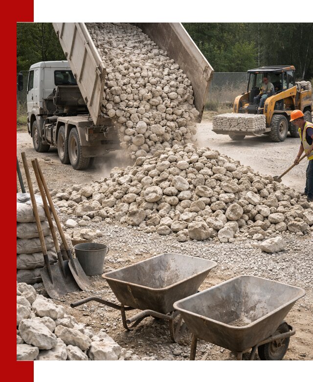 Доставка и продажа бутового известнякового камня в Орске