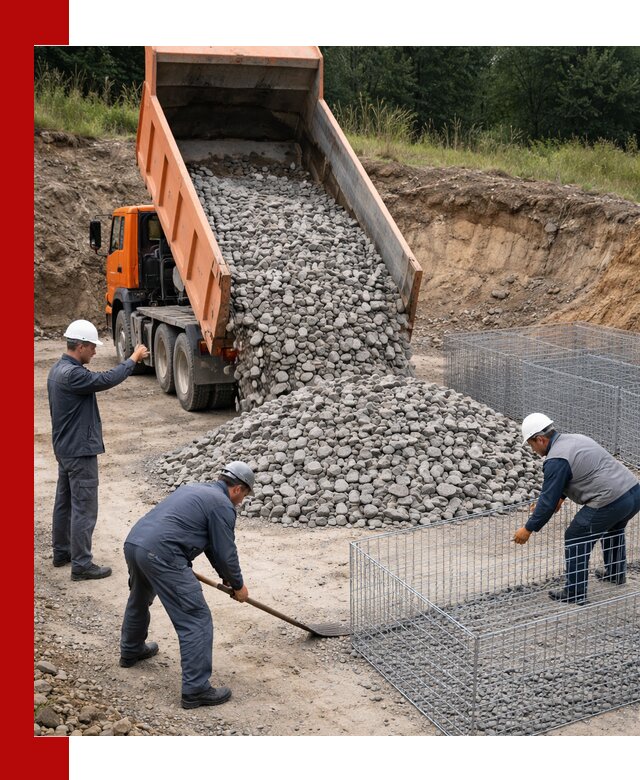 Камень для габионов с доставкой в Орске быстро и надёжно