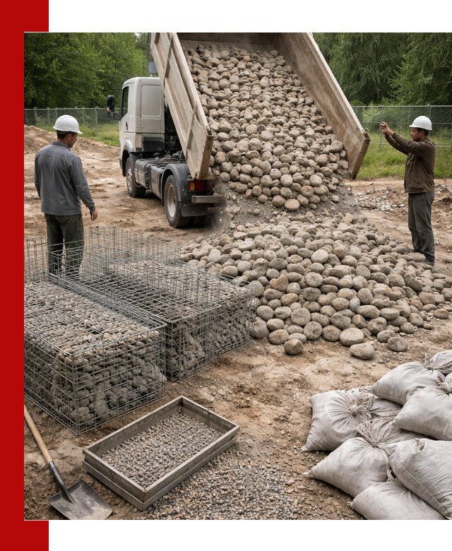 Камень для габионов фракция 70–151 в Орске