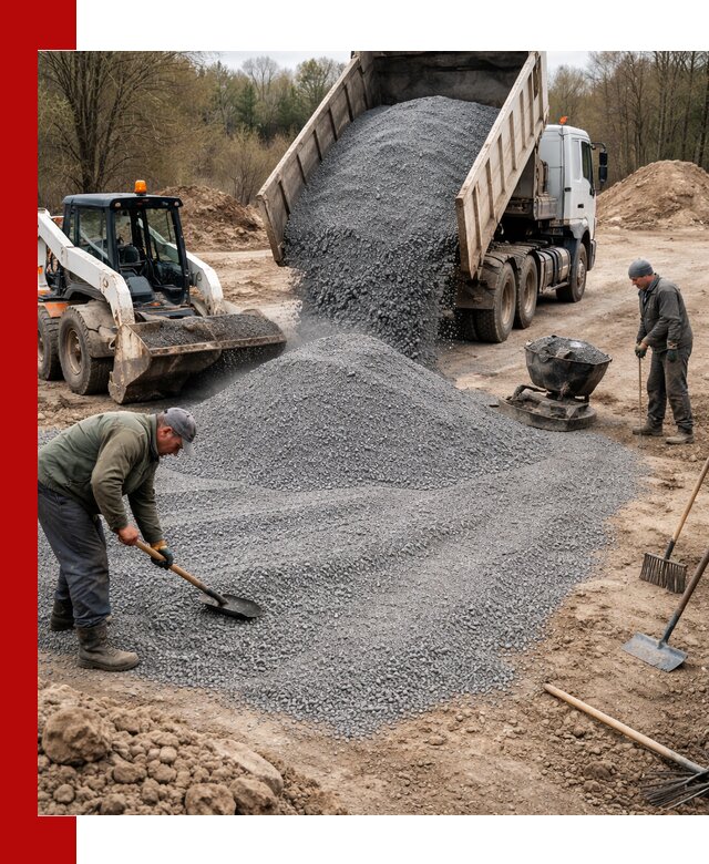 Отсев для подсыпки в Орске — доставка и подсыпка на участок