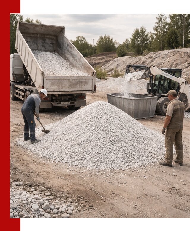 Доставка и продажа белой мраморной крошки в Орске