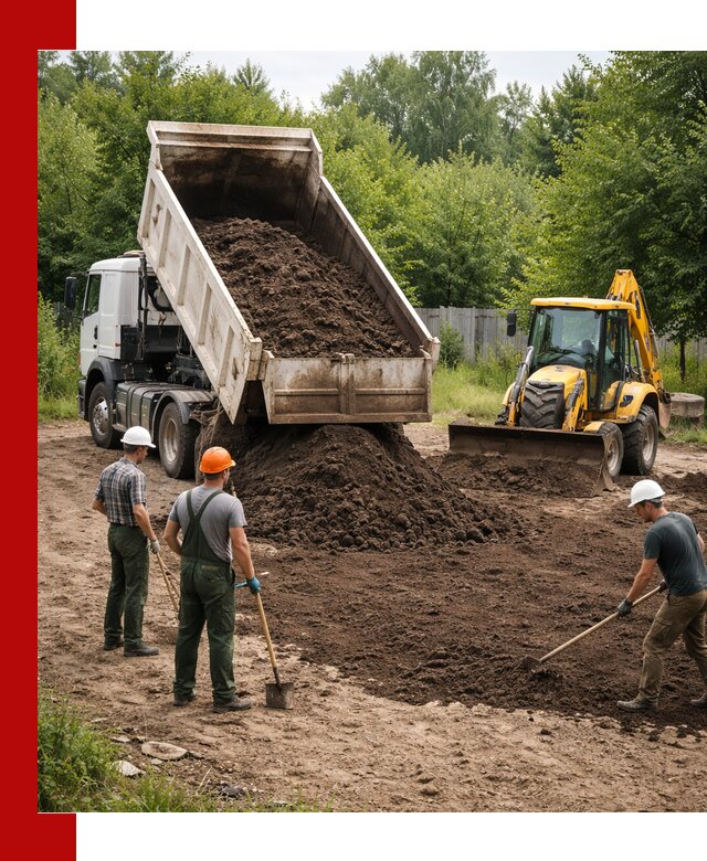 Доставка и укладка грунта для выравнивания участка в Орске