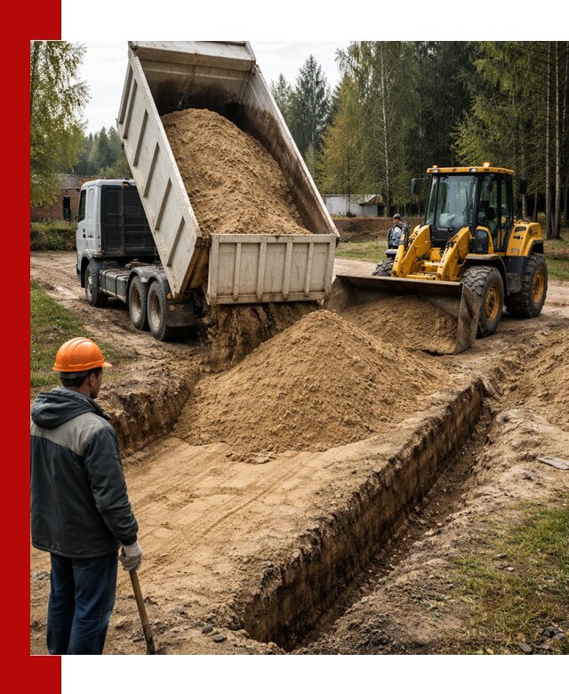 Доставка песчаного грунта в Орске для строительных работ