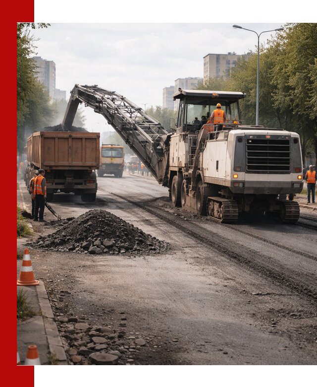 Фрезерованный асфальт в Орске — удаление и вывоз старого покрытия