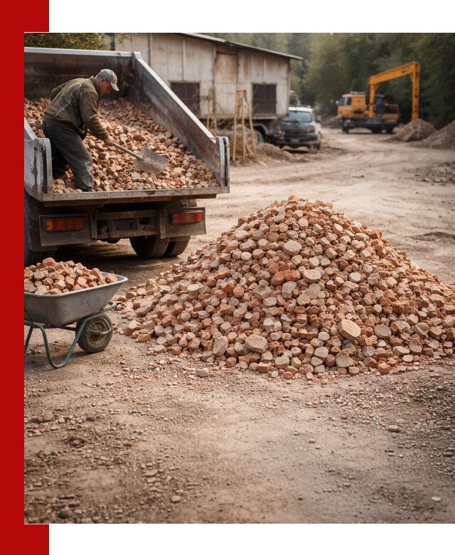 Доставка и подушка из боя кирпича с разгрузкой в Орске